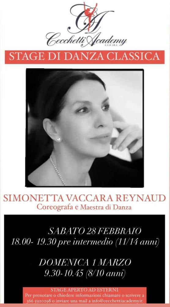 Stage di Danza Classica Ravenna – Cecchetti Academy – 28 Febbraio / 1 Marzo 2026